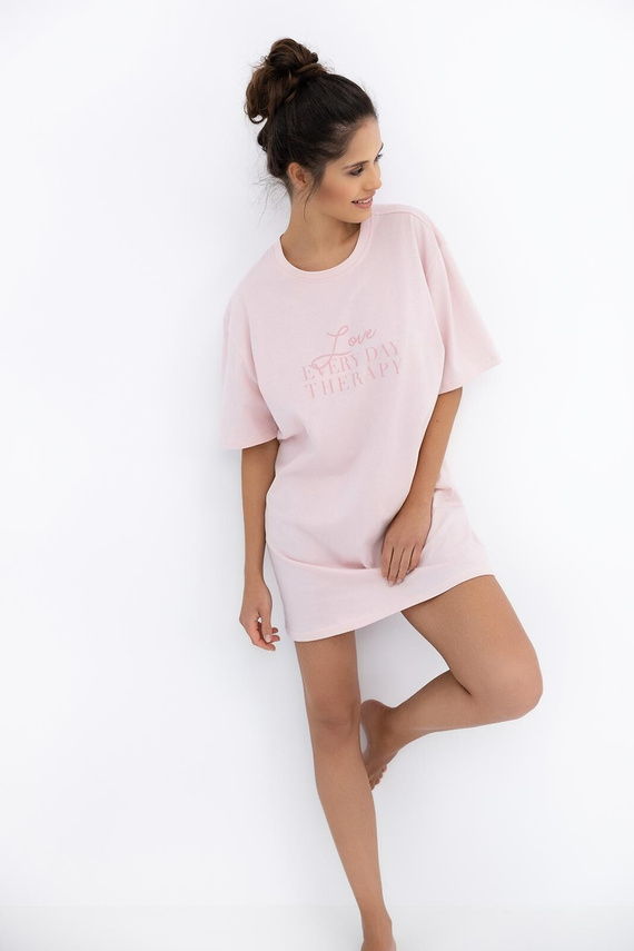 Annabelle Sensis Nachthemd – Baumwolle, rosa, mit Aufschrift | Komfort und Stil