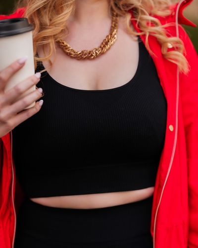 Gerippter Sport-BH „Mona“, schwarz