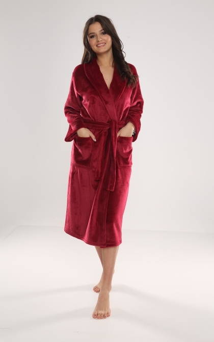 628 Abigail Long Forex Damen Bademantel - kastanienbraun