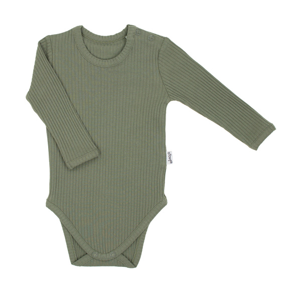 218097 Yogi Bear Baby-Body Nicol – Baumwolle, lange Ärmel, Khaki-Farbe
