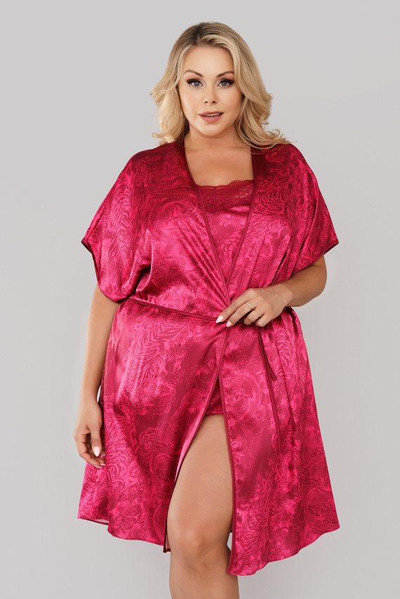 Impresja Damen Bademantel Italian Fashion burgundy