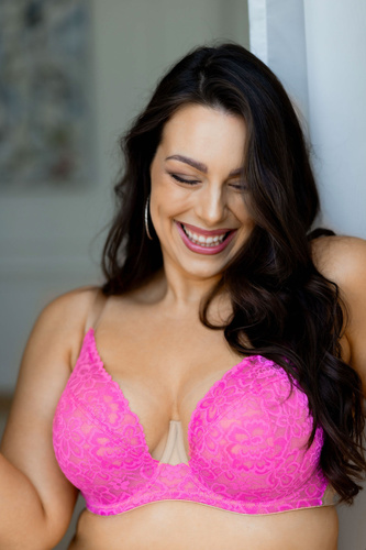 Mediolano Crazy Pink 19249 Soft-BH für große Brüste mit rosa Spitze