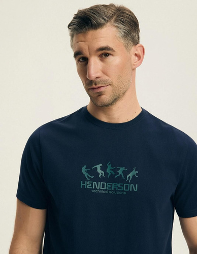 Henderson Core 44499 Bet Navy Herren-Pyjama, 100% Baumwolle, Kurzarm