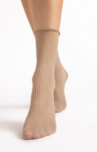 G 1195 Sassy Fiore Damensocken 40 den Nude - gerippt, glänzend