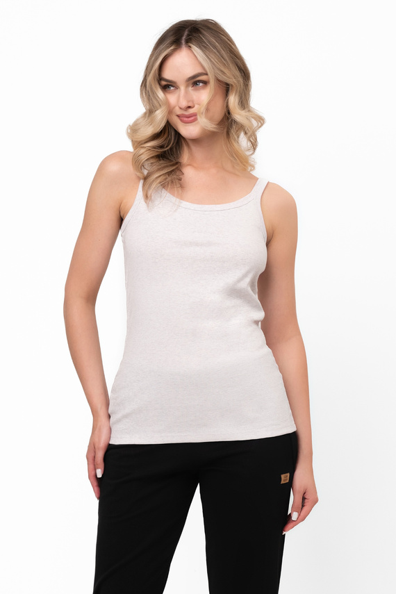 Damen Salsa T-Shirt mit schmalen Trägern - Italian Fashion - hell melange