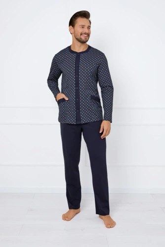 Rajmund Herren Schlafanzug mit langen Ärmeln, lange Hose Italian Fashion - print/green