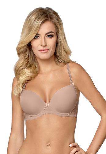 Push-up BH Ida Mocca Mefemi by Nipplex – formender BH mit Silikon-Polsterung, glatter Mikrofaser, Bügelunterstützung und abnehmbaren Trägern