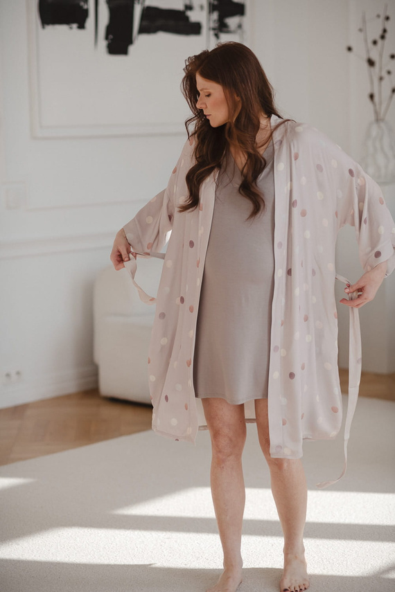 Polka Dots Milk&Love Umstandsbademantel aus Bambus