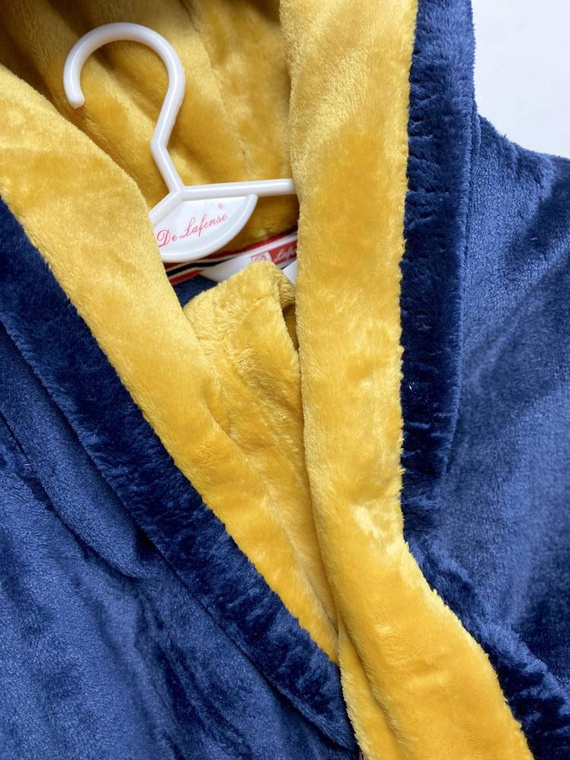 627 Soraya Damen Kurzer Morgenmantel Forex - marineblau/honig