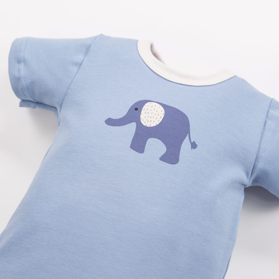 Elefanten-Body mit kurzen Ärmeln Eevi – blau