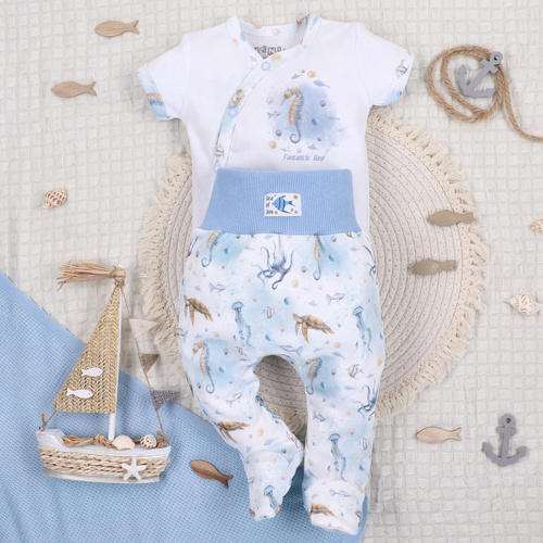 ABN-5444 Sea Of Joy Nini Kurzarm-Wickelbody – Bio-Baumwolle, für Babys