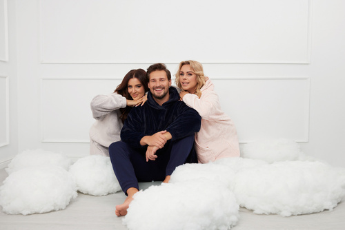 Forio Deckenbluse mit Kapuze unisex Italienische Mode - grau