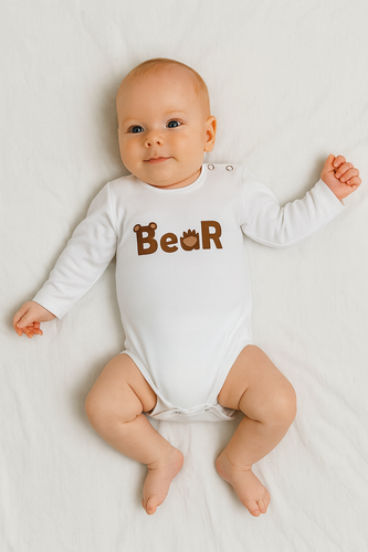 Bär Baby-Body Bambarillo ecru | Baumwolle, flexibel, bequem