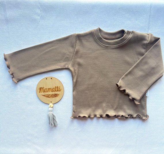 BI016 Mamatti Langarmbluse für Mädchen – braun