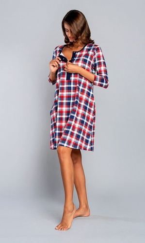 Rugia Mutterschaft und Krankenpflege Nachthemd 3/4 Ärmel Italian Fashion - navy blue