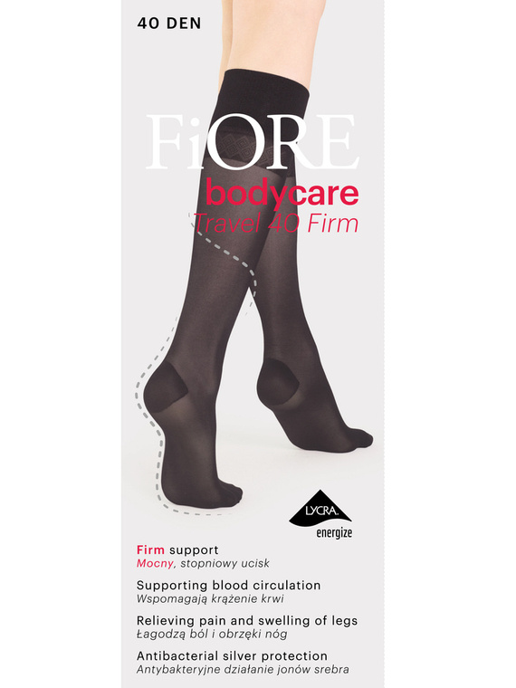 M 2103 Travel Firm Kniestrümpfe 40 den Fiore - schwarz