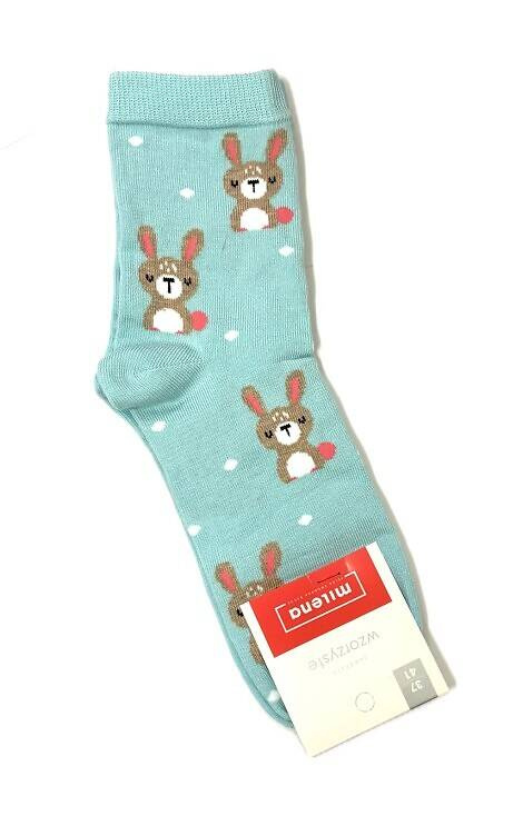 0200-158 Rabbits and Dots Milena Damensocken – blau