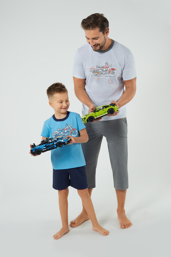 Junak Herren Kurzarm und 3/4 Hose Italienische Mode - j.mélange/r.melanÅ¼