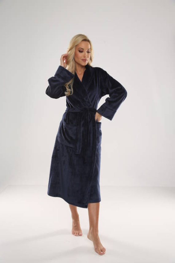 628 Abigail Long Forex Damen Bademantel - navy blau
