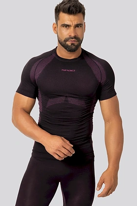 Brubeck Breeze 2.0 Herren Thermoshirt Nilit Breeze Kurzarm Schwarz/Lila