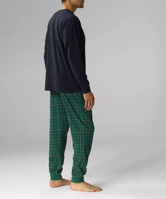 NMP-377 Herren-Langarmpyjama, Atlantic – Marineblau und Grün