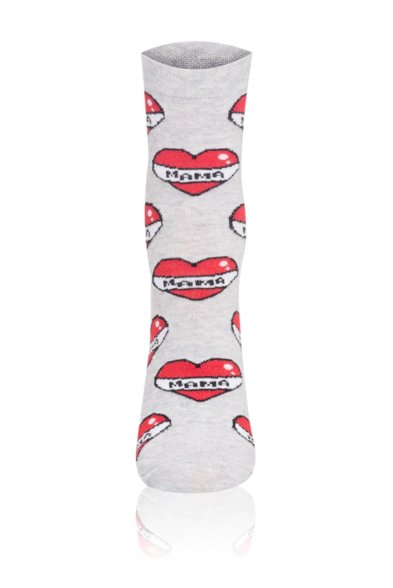 S122D Mama Lange Socken Italienische Mode - grau