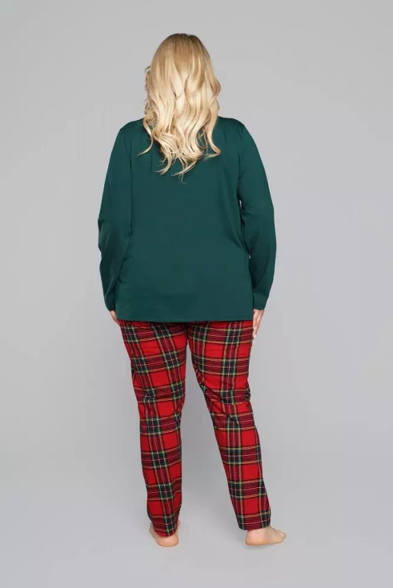 Zorza Damen Schlafanzug langarm, Hose Italian Fashion - rot/print 