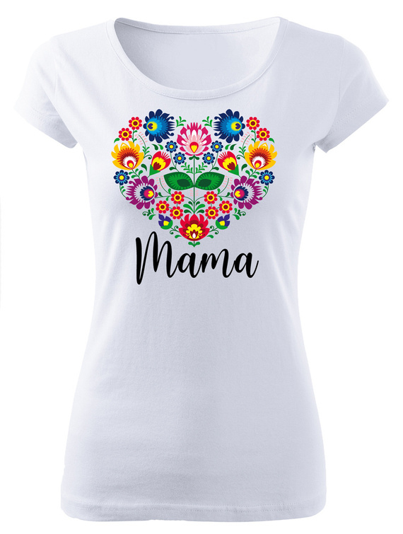 „Mama Folk mit Herz“ Damen T-Shirt Moocha weiß
