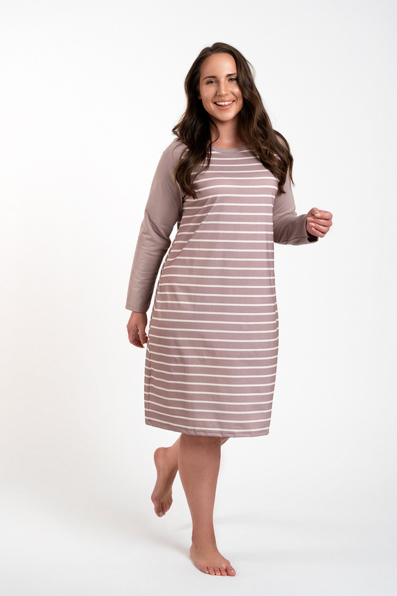 Oda Nachthemd Italian Fashion - Cappuccino Druck