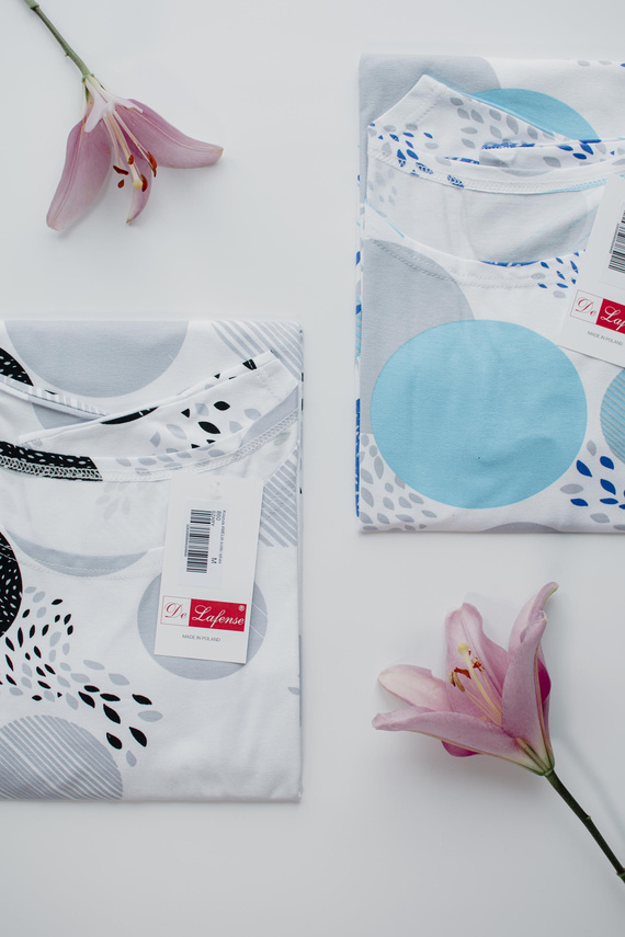 860 Amelia De Lafense Nachthemd - kurze Ärmel, weiche Viskose - türkis