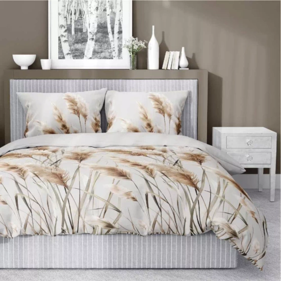 5329 B Satinbettwäsche Pampasgräser Detexpol grau