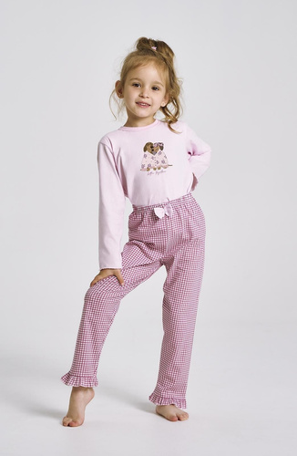 Mädchenpyjama Jasmina 3492, 3493 Taro Pink – Baumwolle, lange Ärmel
