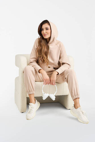 Viva Damen Sweatshirt mit Kapuze Fashion - beige
