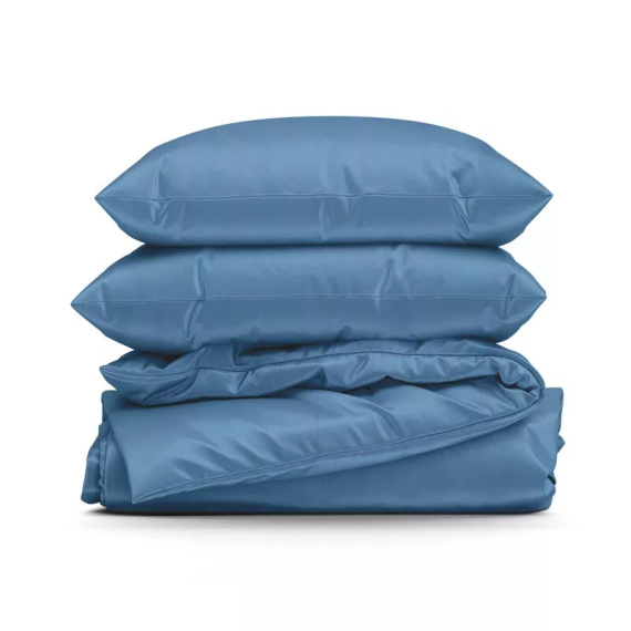 Bettwäsche MI aus Mikrofaser Eurofirany, weich, mit Reißverschluss, 100 % Polyester, blau