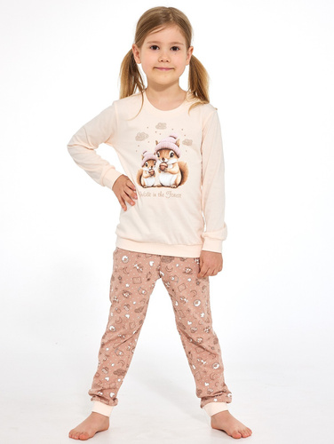 Mädchenpyjama Cornette Snack 594/200, 592/200 – lang, mit Eichhörnchen