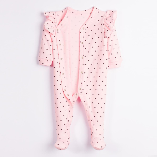 Nicol Tosia Babystrampler 225031 100% Baumwolle Rosa mit Herzen