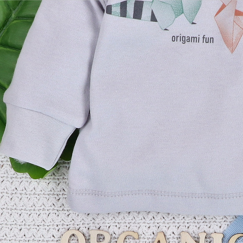 ABN-5389 Fun Origami Bio-Baumwollbluse Nini grau