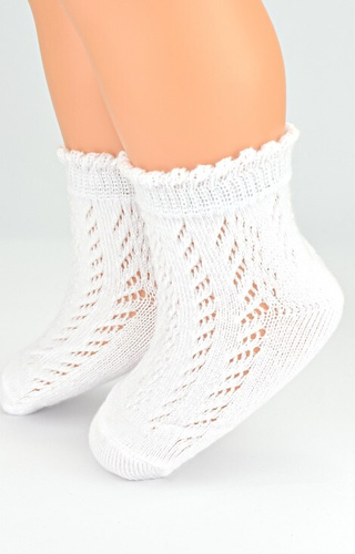 SB112 Noviti durchbrochene Kindersocken, weiß