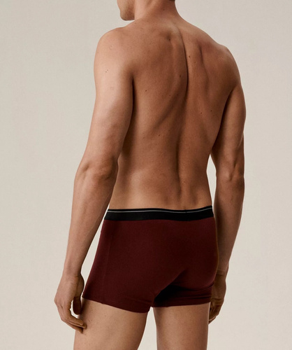 Herren Boxershorts 3MH-011/25 lila-schwarz-khaki - Baumwolle, 3er-Pack, bequemer Schnitt