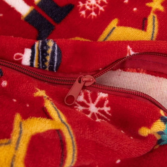 Merry Cozy Christmas rote Teddybär-Bettwäsche von Spod Iglity i Nitki – Plüsch-Mikrofaser 210 g/m²