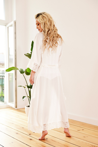 Sumatra Damen Morgenmantel Kalimo - ecru