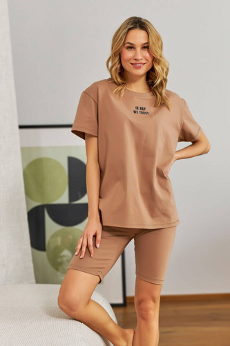 5382 Doctor Nap Damen-Pyjama – Holz (beige)