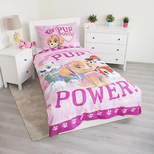 3317 Paw Patrol Kinder-Baumwollbettwäsche von Jerry Fabrics – rosa