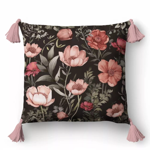 5397 B Deko-Kissenbezug Blumen Panama 58 Detexpol schwarz