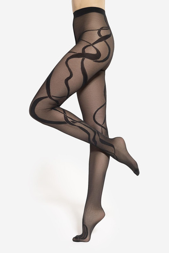 Moderne 10 Gatta-Strumpfhose – 40 den, künstlerisches Muster, matt