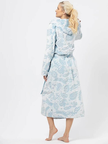 LGL 535 Langer Damenbademantel Schlüsselblau