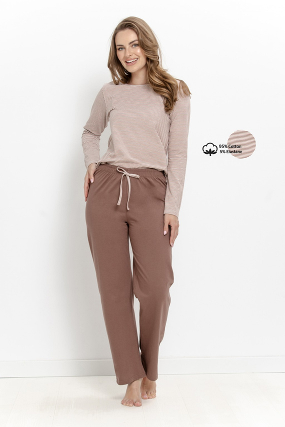 Damen-Pyjama Taro Norella 3642 Lang Baumwolle Streifen 95% Baumwolle