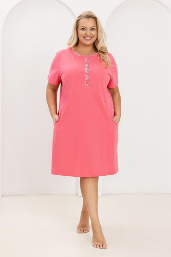 Damen Nachthemd 177 Regina – 100% Baumwolle, Knöpfbar, Kurzarm, Höchster Komfort für Jede Nacht