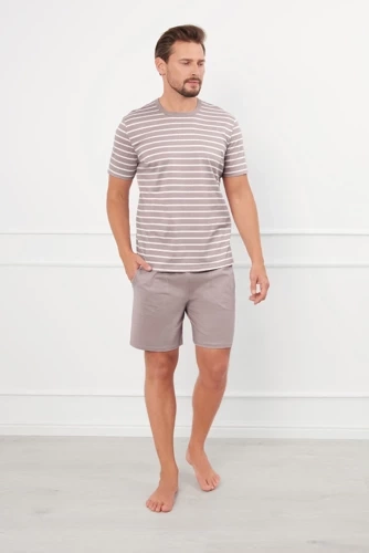 Bert Herren Schlafanzug Italienische Mode - cappuccino