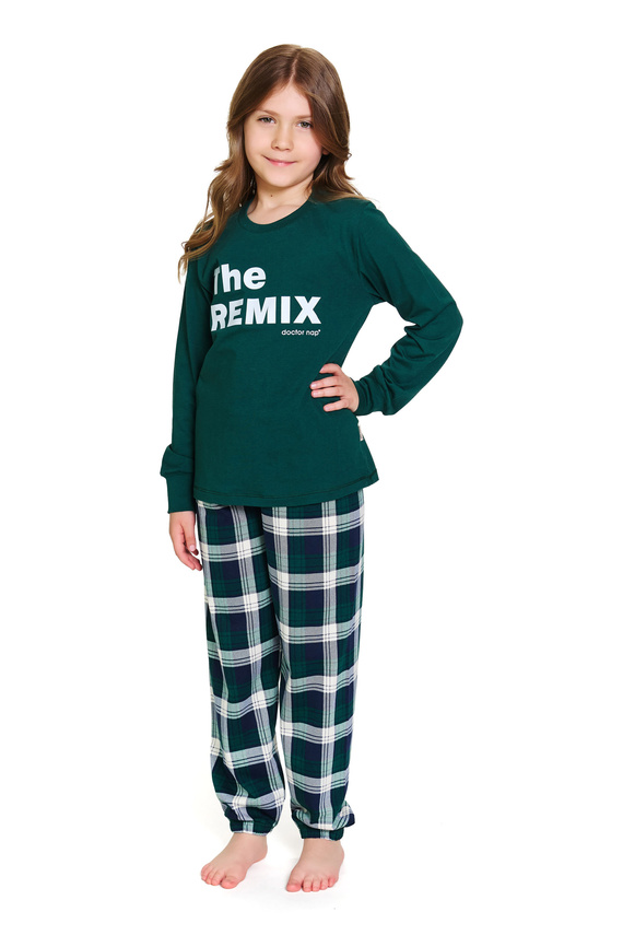 Doctor Nap 7342 – Unisex-Kinderpyjama „The Remix“ | Familienkollektion, polnische Produktion – Marineblau